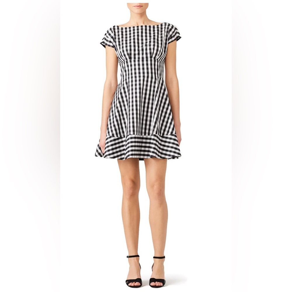 kate spade Fiorella Black and White Gingham Mini Dress Size 00